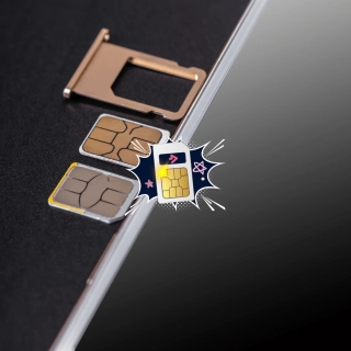 Smartphone settings screen showing multiple saved eSIM profiles and active lines