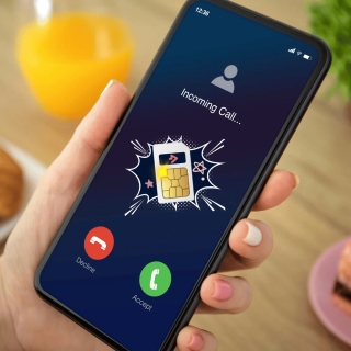 iPhone cellular settings screen showing options to switch default call line between eSIM and SIM