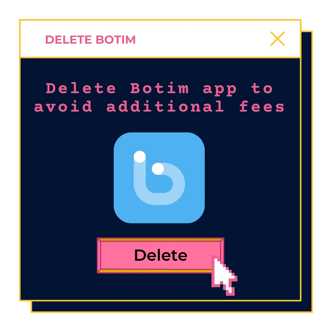 Delete Botim illustration by gosimless